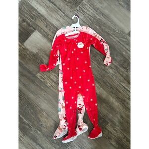 Lot of 2 - Just one you by Carter's Footed Fleece‎ Pajama Size 3t Christmas Deer